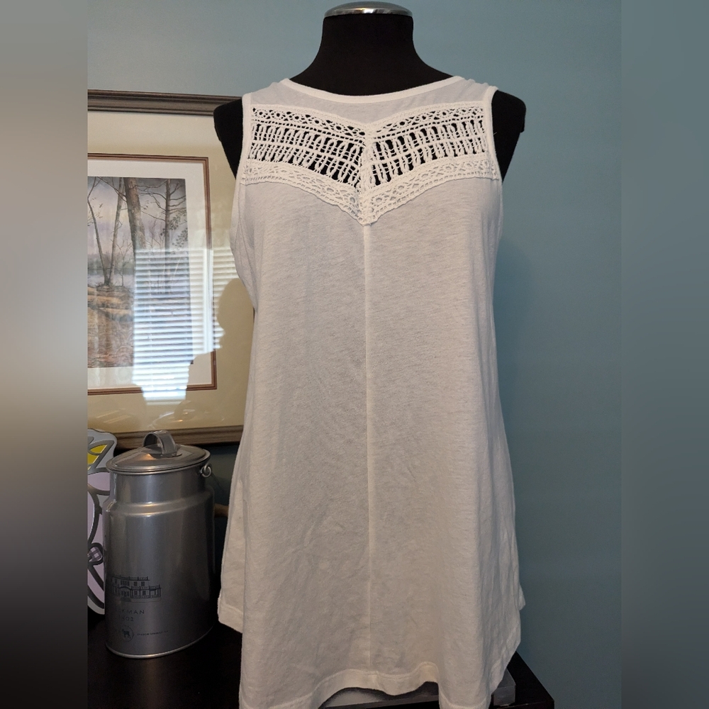 prAna women's Petra swing top, size medium, white